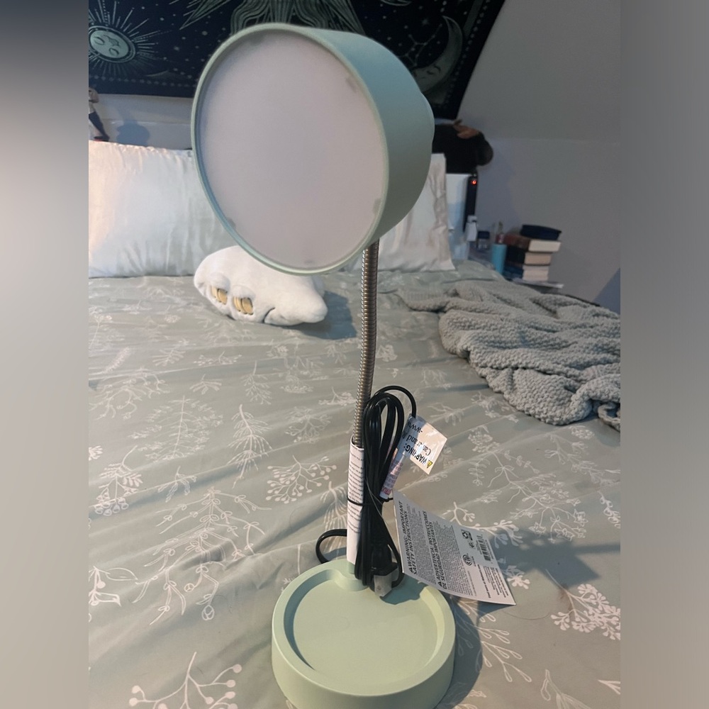 Light blue desk lamp